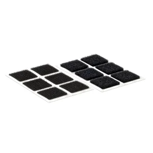 VELCRO® Klettquadrate Selbstklebend, Haken & Flausch 25mm x 25mm x 24 sets Schwarz