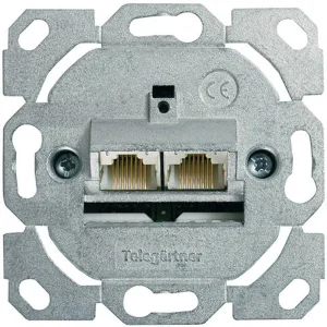 TELEGÄRTNER Dose AMJ45 ohne Zentralplatte, 2x RJ-45 Cat.6 (Class E)