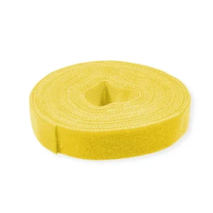 VALUE Klettband auf Rolle, 10mm, gelb, 25 m