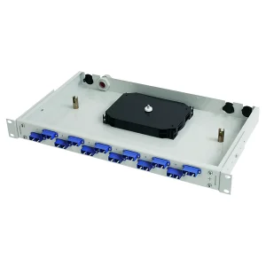 TELEGÄRTNER 19" LWL-Rangierverteiler BASIS V 1HE, m. 6xLC Dpl.Kupplg. Metall/türkis, mont.