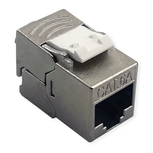 ROLINE Cat.6A (Class EA) Keystone, geschirmt, werkzeuglos, SLIM, extra kurz, silberfarben