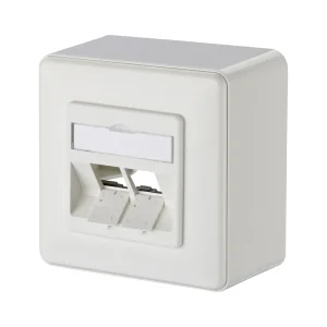 METZ CONNECT Keystone Anschlussdose AP 2 Port unbestückt reinweiß