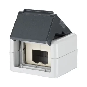 METZ CONNECT Modul IP44 AP-Gehäuse grau unbestückt für 2 Module