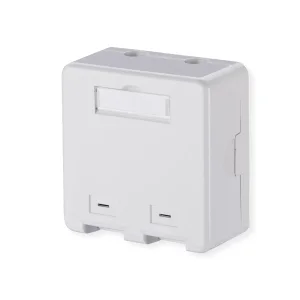 METZ CONNECT Keystone Anschlussdose AP, 2 Port unbestückt reinweiß