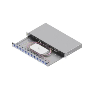 EasyLan LWL-Spleißbox Grade C 19-Zoll 1HE, 12 Ports, 12x LC-Duplex, OS2