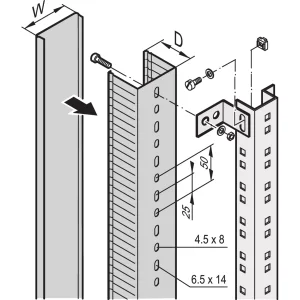 SCHROFF Befestigungsmaterial für Kabelkanal - BEFESTIGUNGSMAT. KABELKANAL