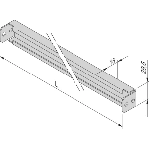 SCHROFF C-Profil für die Schrankbreite - C-PROFILSCHIENE 600 LG. (2X)