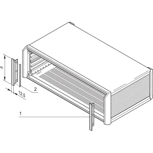 SCHROFF Blende vorne, zur EMV-Schirmung - SEITL.BLENDE 3HE PROPAC/PRO