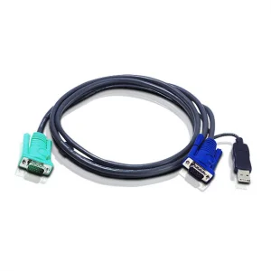 ATEN 2L-5201U KVM-Kabel VGA USB, schwarz, 1,2 m
