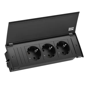 BACHMANN SET KAPSA S 3xCEE7/3 sw 2,0m CEE7/7 1xDeckel RAL9005