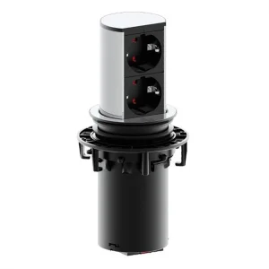 BACHMANN ELEVATOR 2x Schutzkontakt, Edelstahl