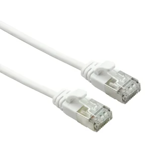 ROLINE U/FTP DataCenter Kabel Cat.7, LSOH, mit RJ45 Steckern (500 MHz / Class EA), slim, weiß, 0,5 m