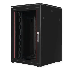 ROLINE 19-Zoll Netzwerkschrank Pro 22 HE, 800x800 BxT Glastür schwarz