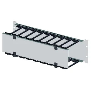 19"-Kabelmanager 2 HE mit klappbarer Blende, lichtgrau