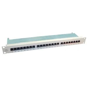 VALUE Cat.6 (Class E) 19-Zoll-Patchpanel, 24 P, geschirmt, grau