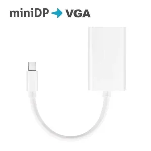 Zertifizierter 2K mini DisplayPort/VGA-Adapter, weiß