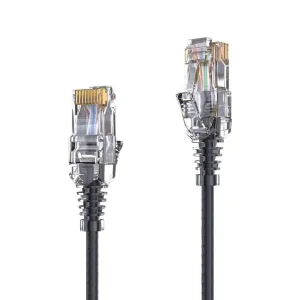 Premium Slim Cat.6 Patchkabel, RJ45, UTP, LSZH - 1.50m, schwarz