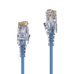 Premium Slim Cat.6 Patchkabel, RJ45, UTP, LSZH - 0.25m, blau