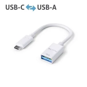 Premium USB v3.2 USB-C / USB-A Portsaver Adapter, weiß