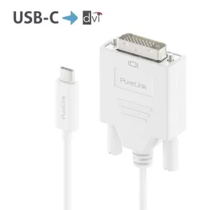 Premium Aktives 2K USB-C / DVI Kabel - 1.00m, weiß