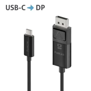 Premium 4K USB-C / DisplayPort Kabel - 1.00m, schwarz