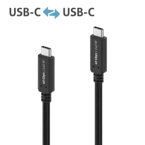 Premium USB4 Gen3x2 USB-C Kabel - 40Gbps, 240W, 4K60 - 0.50m, schwarz