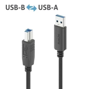 Hochwertiges USB 3.2 USB-A / USB-B Kabel - 0.50m, schwarz