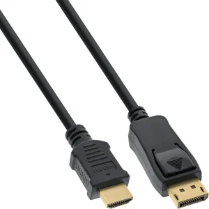 InLine® DisplayPort zu HDMI Konverter Kabel,  4K/30Hz, schwarz, 0,5m