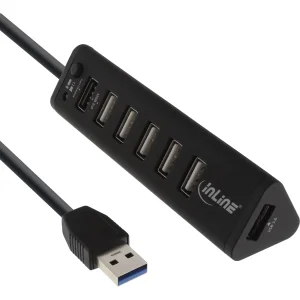 InLine® Smart Hub, 7-fach USB 3.2 Gen.1 / 2.0 Hub mit Schnelllade-Anschluss