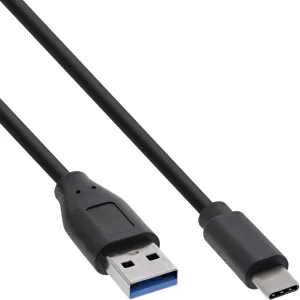 60er B-Pack InLine® USB 3.2 Kabel, USB-C Stecker an USB-A Stecker, schwarz, 2m