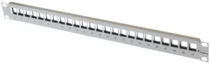 Telegärtner Modulträger, Patchpanel, f. 24xAMJ/AMJ-S-Mod./Kupp., 19", Lichtgrau, ohne Kabelabfangung, (Keystone)