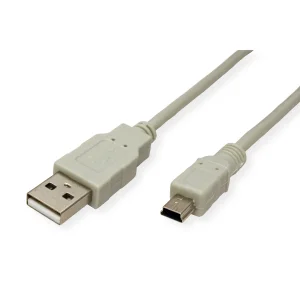 STANDARD USB 2.0 Kabel, Typ A - 5-Pin Mini, beige, 0,8 m