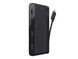 4-Port USB-C Travel Hub 2XUSB A/2XUSB C Black