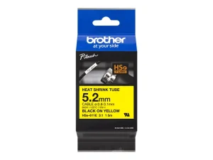 BROTHER Heat Shrink Tube Black on Yellow
