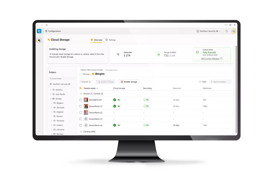 Axis Acs Cloud Storage 30D 720P 1Y