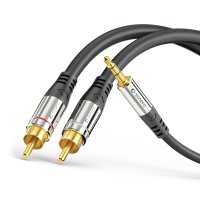Premium 3,5mm Klinke auf L/R Cinch Stereo Audio Kabel...