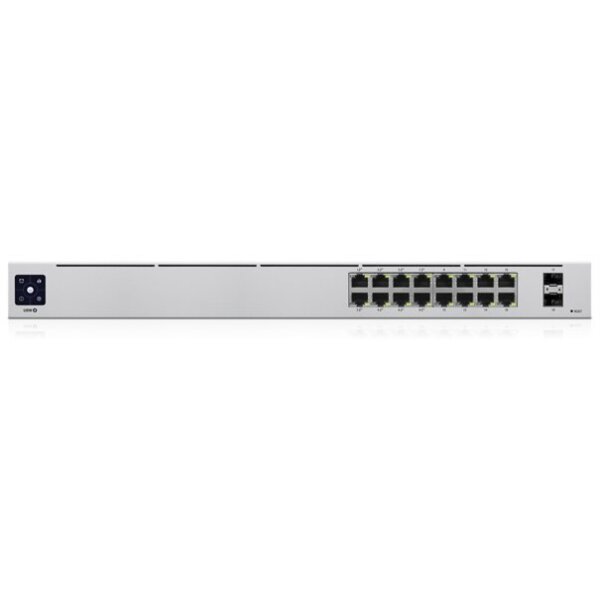 Ubiquiti Switch Unifi 16Xrj45 Gbit/2Xsfp Managed 8Xpoe 42W Gen2 19" Rack-Mountable, Fanless, 1,3" Touchscreen