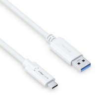 Premium USB v3.2 USB-C / USB-A Kabel – 1,00m, weiß