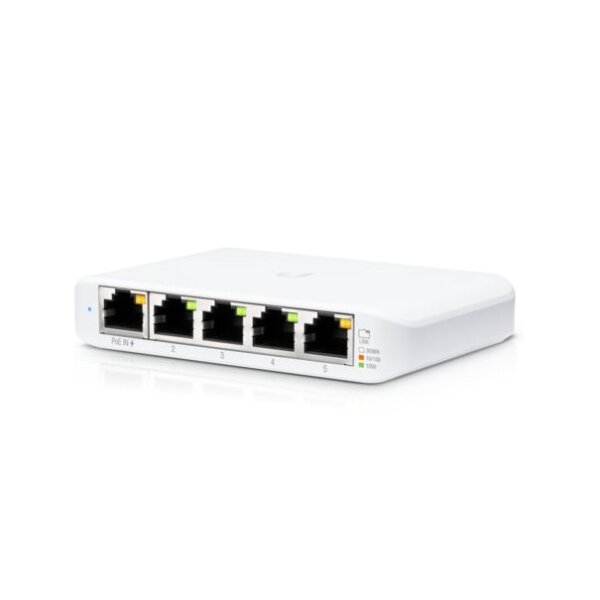 Ubiquiti Switch Unifi 5Xrj45 Gbit Compact (Inkl. Nt) Powered By 802.3Af/At Poe Or Usb Type C, Fanless
