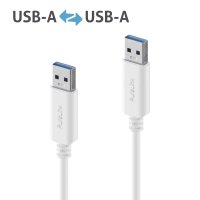 Premium USB v3.2 USB-A Kabel – 1,50m, weiß
