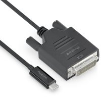 Premium Aktives 2K USB-C / DVI Kabel – 1,00m, schwarz