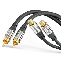Premium L/R Cinch Stereo Audio Verlängerungskabel...