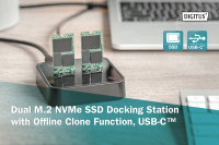 Dual M.2 NVMe SSD Docking Station mit Offline-Klonfunktion, USB-C™