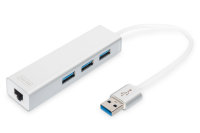 USB 3.0 3-Port Hub & Gigabit LAN-Adapter