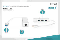 USB 3.0 3-Port Hub & Gigabit LAN-Adapter