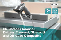 2D Barcode Handscanner, akkubetrieben, Bluetooth & QR-Code kompatibel