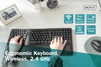 Ergonomische Tastatur, kabellos, 2,4 GHz