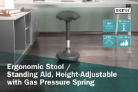 Ergonomischer Hocker / Stehhilfe, höhenverstellbar mit Gasdruckfeder