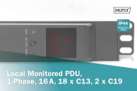 PDU mit lokaler Messung, 1-phasig 16A , 18 x C13, 2 x C19
