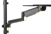 Flexibler Steh-/ Sitz-Arbeitsplatz zur Wandmontage, Single Monitor